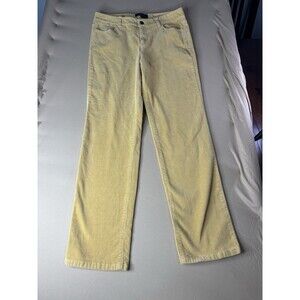 Talbots Heritage Corduroys Women's Size 8 Petite Yellow Gold Straight Mid Rise